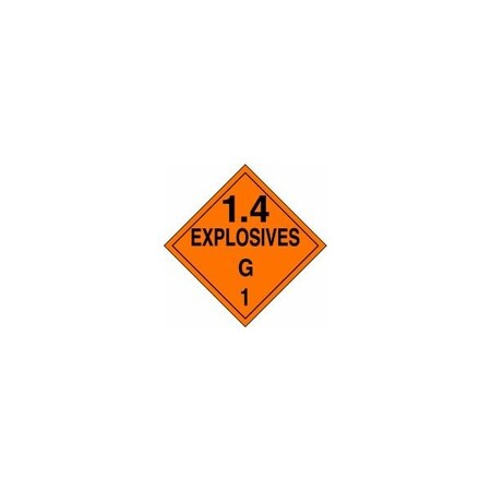 Accuform DOT PLACARD HAZARD CLASS 1  MPL132CT50 MPL132CT50